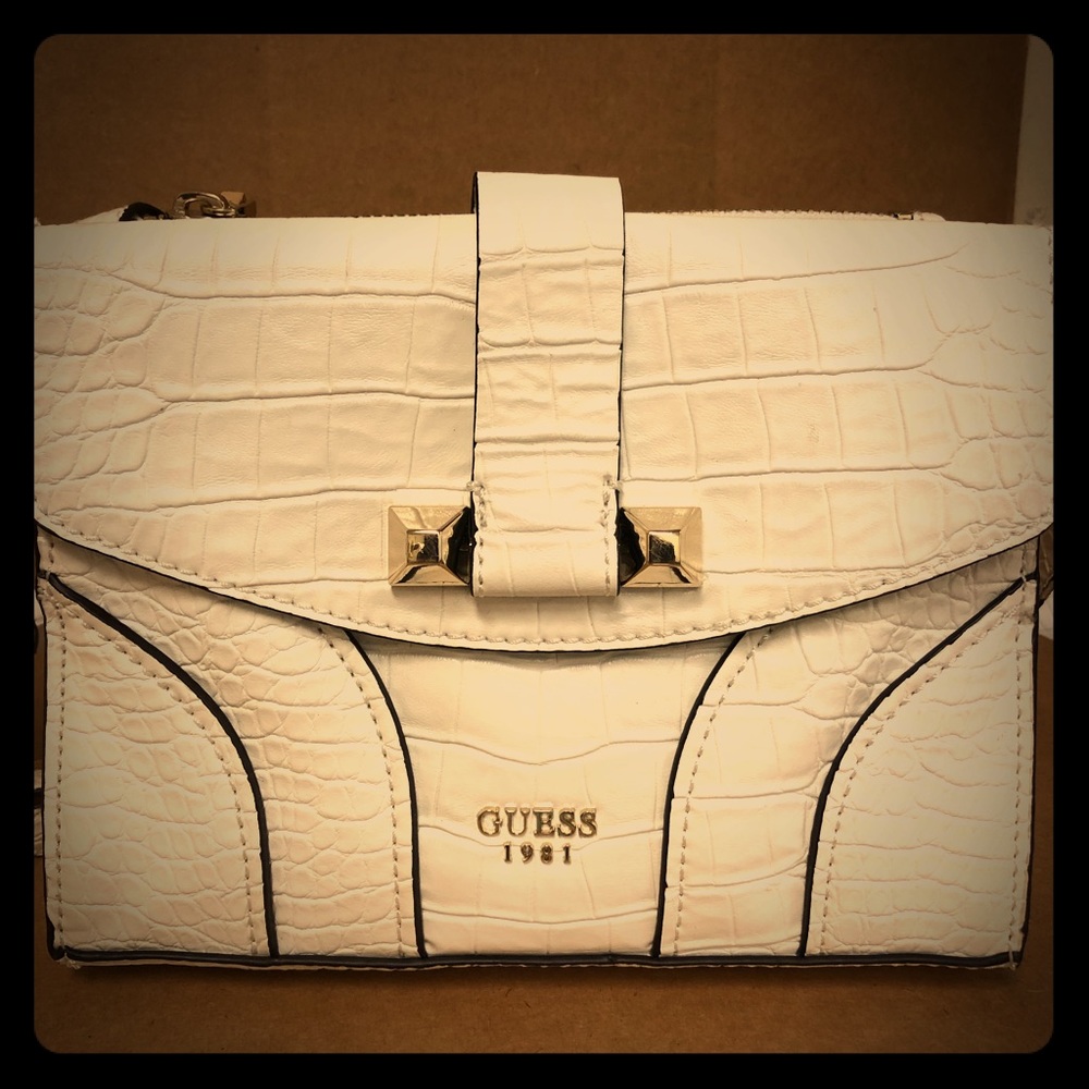 White alligator shoulder bag